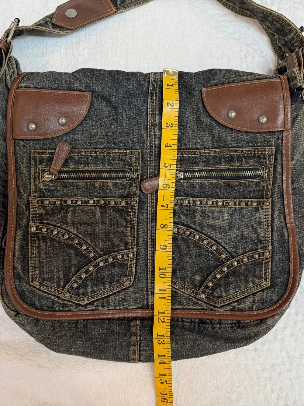 Y2K 90s Denim Jean Purse Bag So Many Pockets and Compartments!
